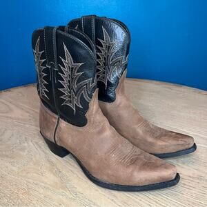 Tony Lama Vintage Suede Western Boots Pointy Toe Block Heel Women’s Size 6.5